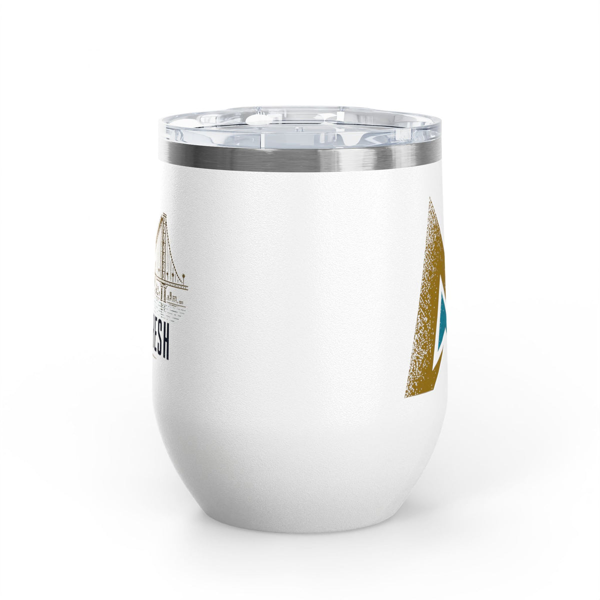 Bridge M + Gold M Wine Tumbler - White