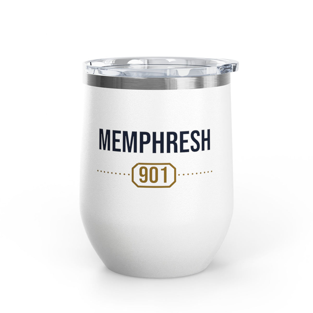Gold M Wine Tumbler - White