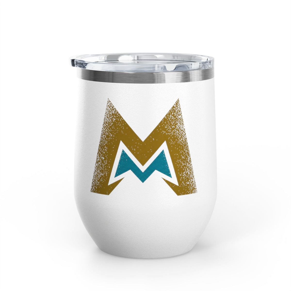 Gold M Wine Tumbler - White