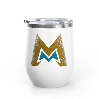 Gold M Wine Tumbler - White