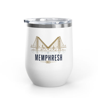 Bridge M + Gold M Wine Tumbler - White